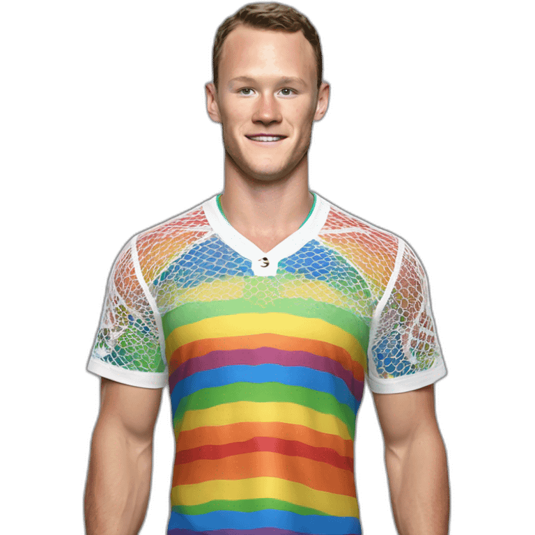 Jonathan Toews wearing rainbow lace shirt emoji