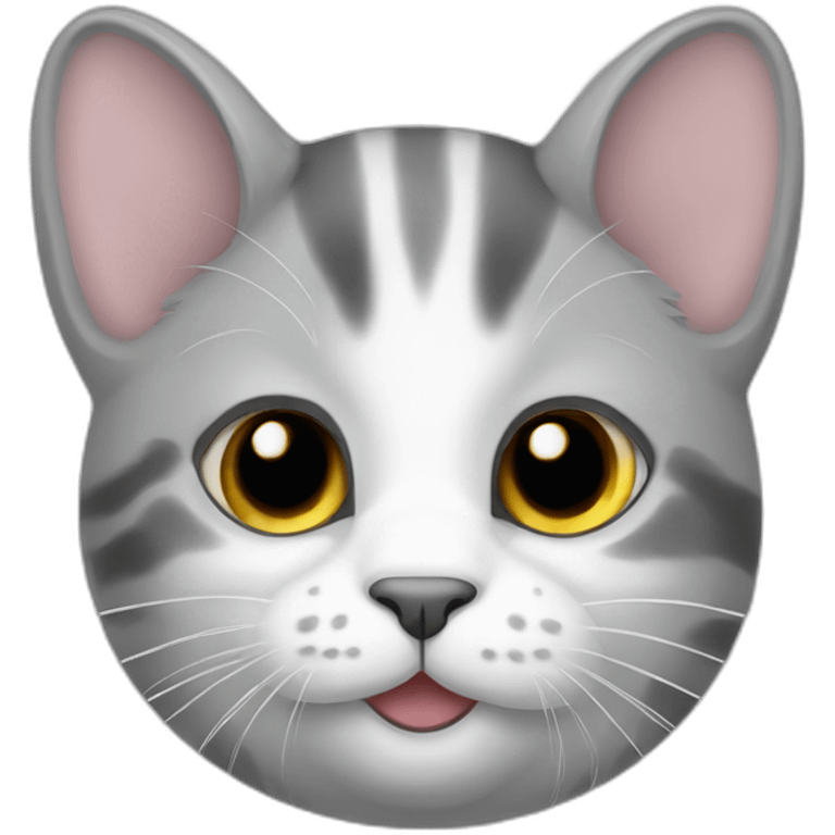 cat, chinchilla, white and gray emoji