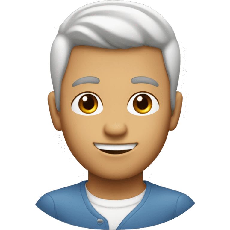 Un chico con pelo chino café,de color de piel blanco  emoji