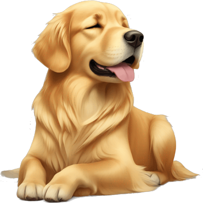 Golden Retriever feeling zen emoji