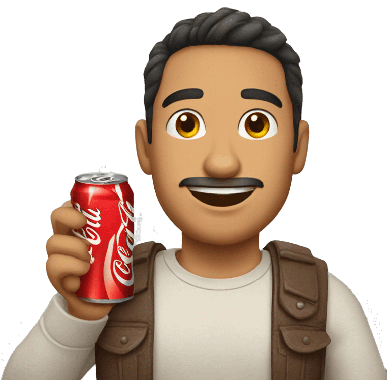 A mexican guy holding coca cola emoji