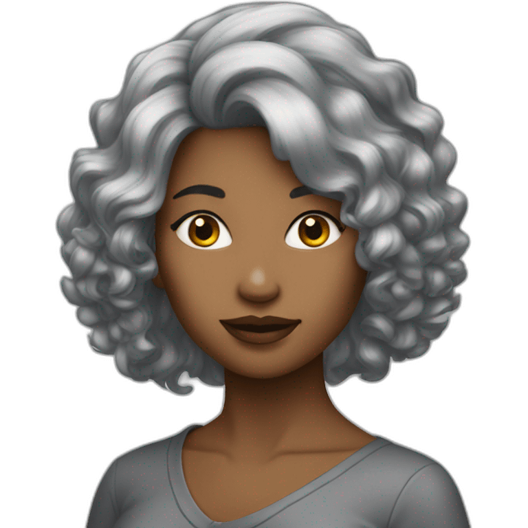 Femme cheveux gris metisse emoji