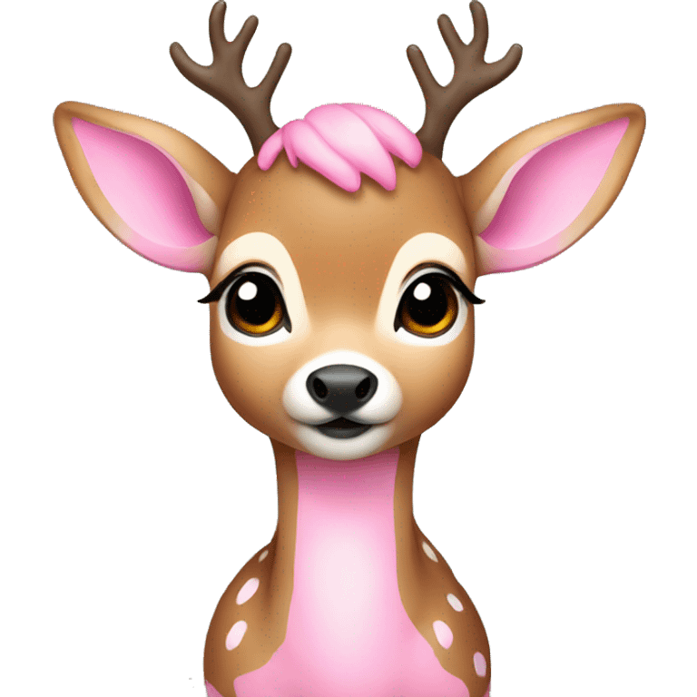 a baby deer wearing a pink boy emoji