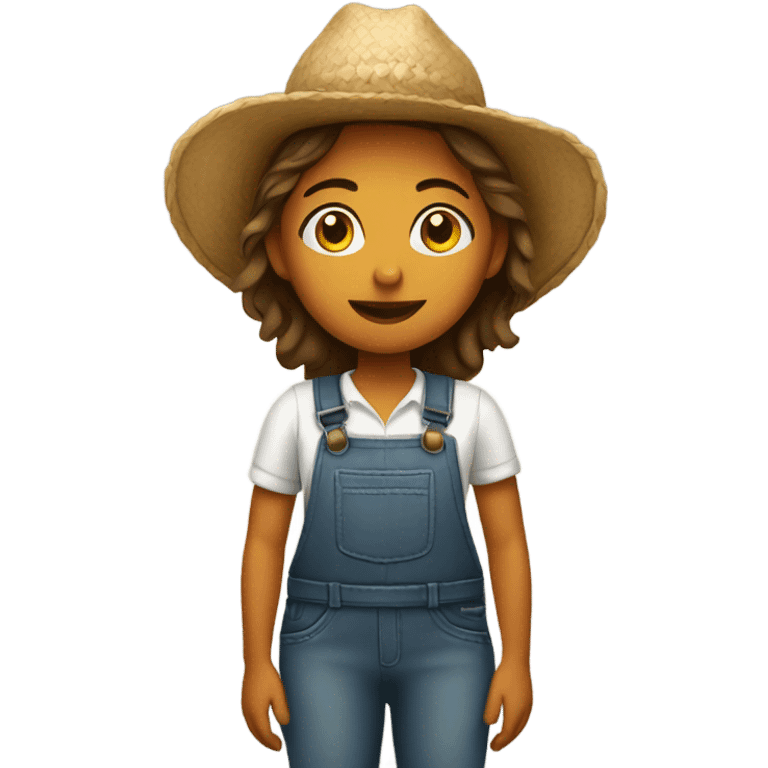 farmer girl standing emoji