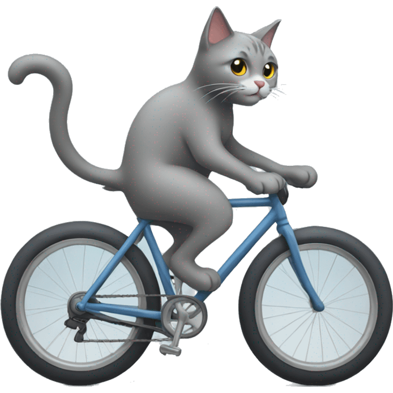 Grey Cat riding a bike  emoji