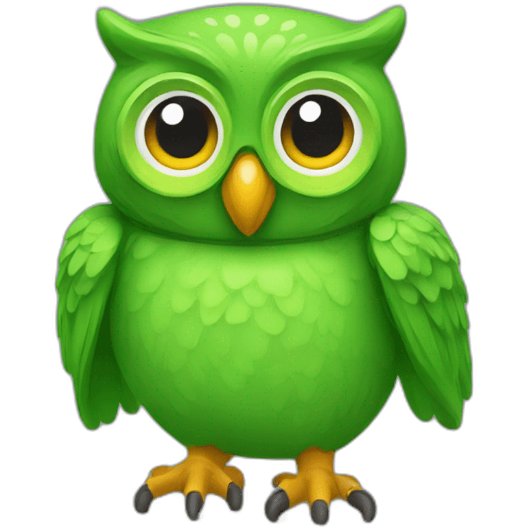 Duolingo green owl mascot emoji