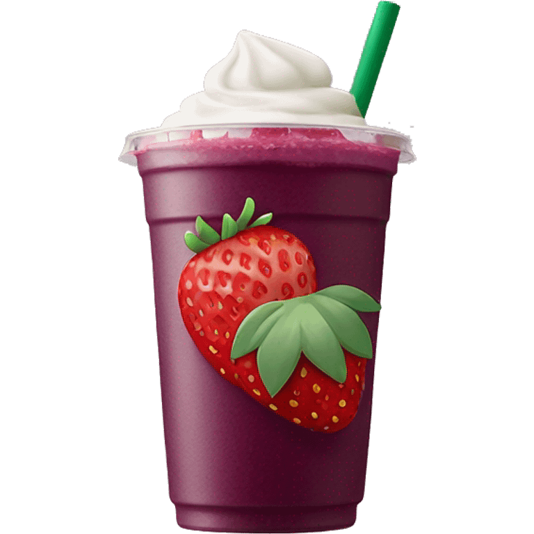 Strawberry açaí refresher from Starbucks with no strawberries  emoji