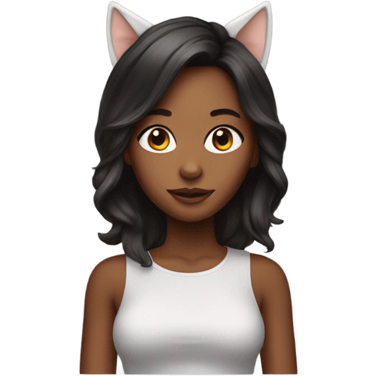 realistic girl with cat ears emoji