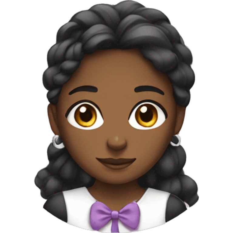 A black girl with a bow emoji