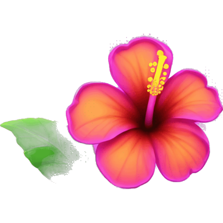 Neon hibiscus flower  emoji