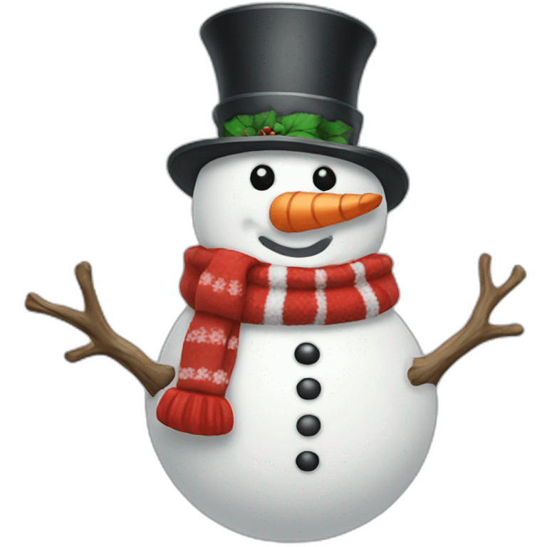 snowman with santa hat emoji