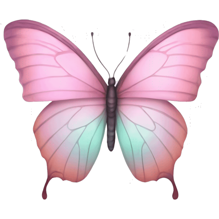 Pastel pink iridescent butterfly emoji