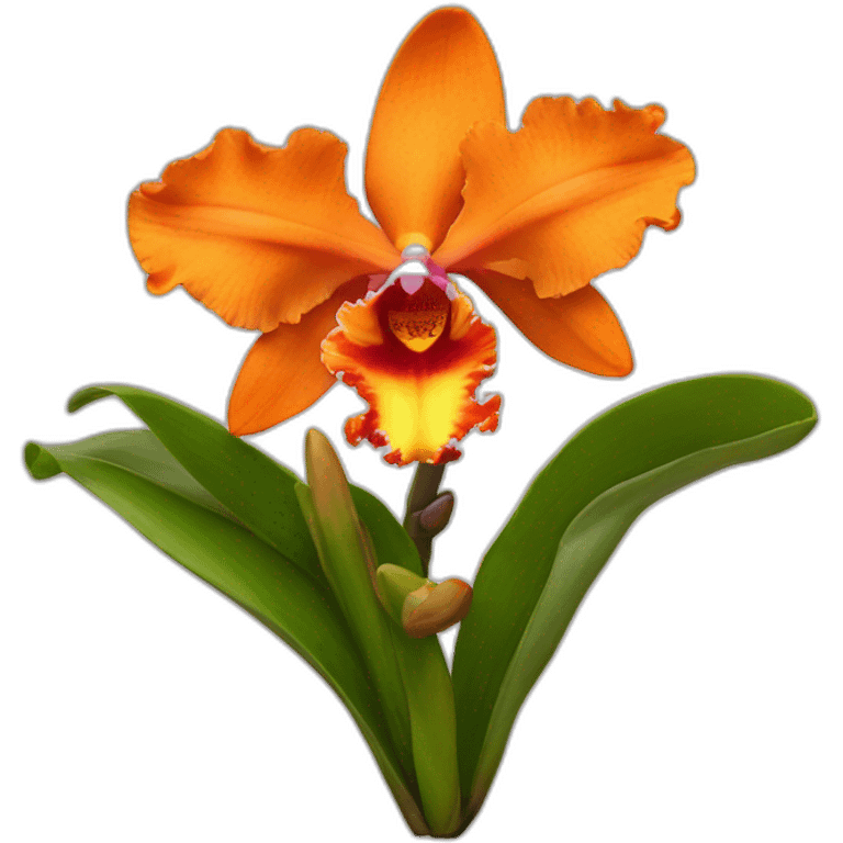 Cattleya orchid orange  emoji