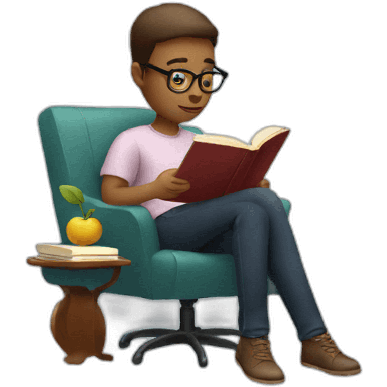 Designer reading book emoji