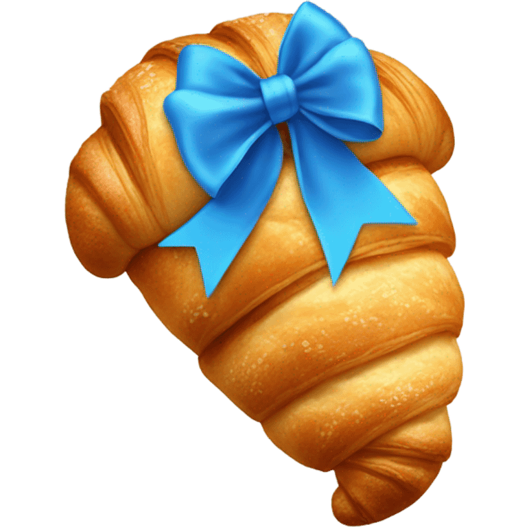 Croissant with a blue bow emoji