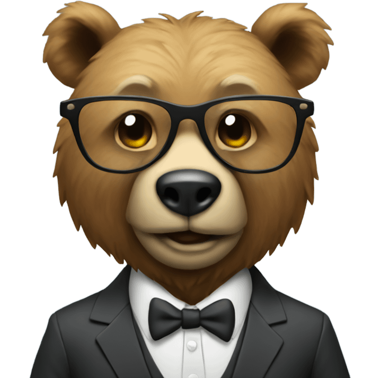 Cool bear in a suit emoji