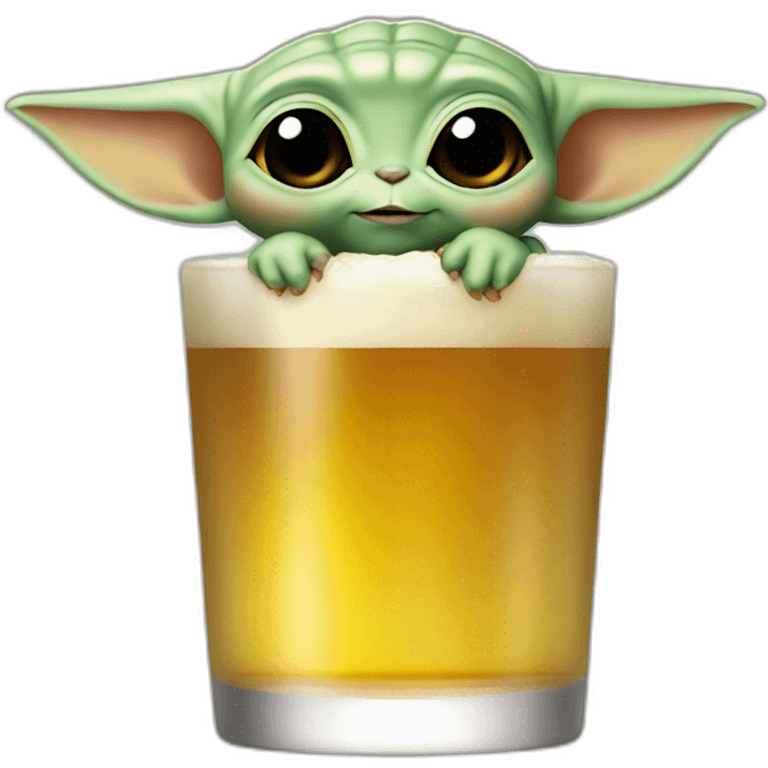 baby yoda drink beer emoji