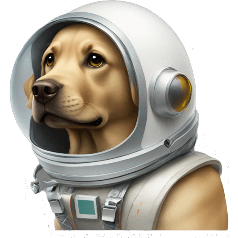 Labrador wearing a space helmet emoji