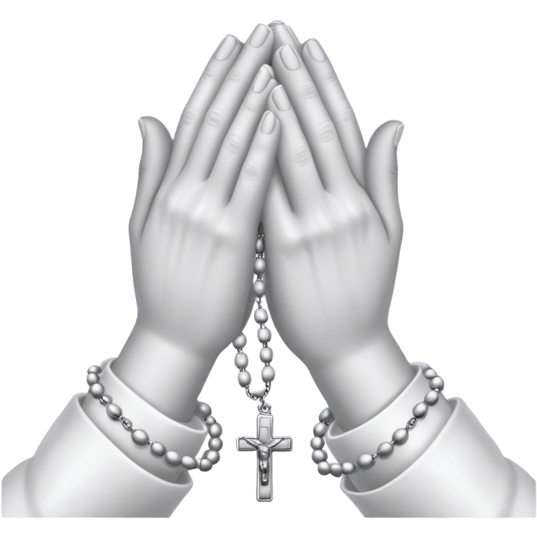 praying hands with a silver beads emoji