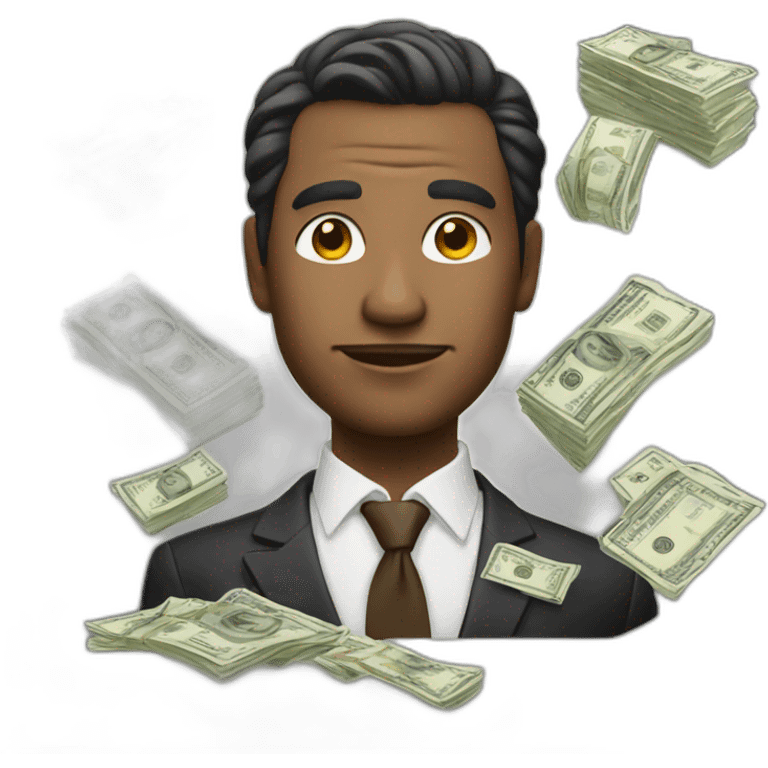 rich guy, a lot of money emoji