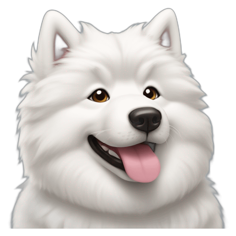 Samoyed with tongue out emoji