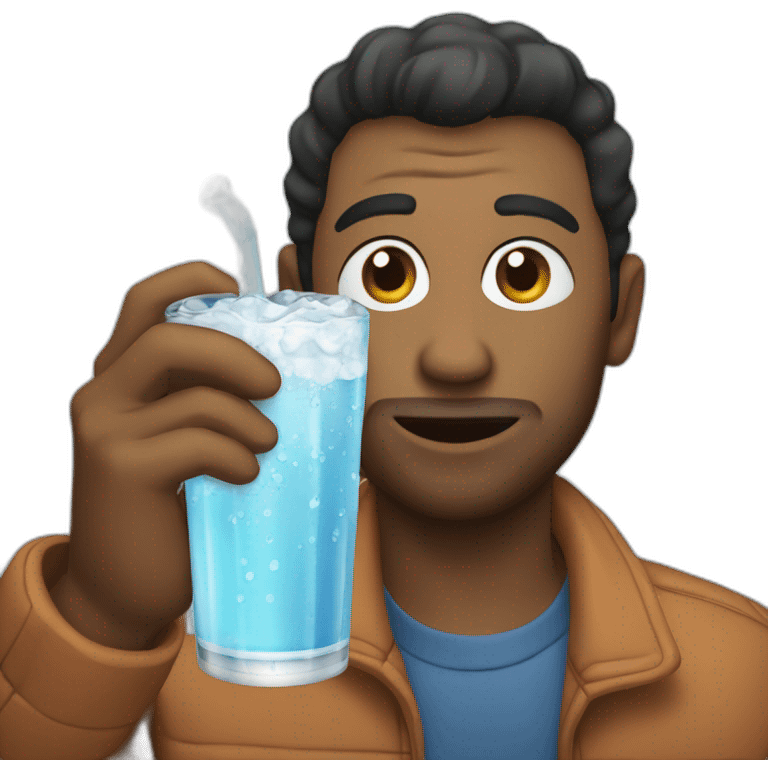 Dan drinking seltzer  emoji