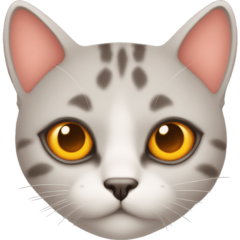 Gato con corazones naranjas en los ojos emoji