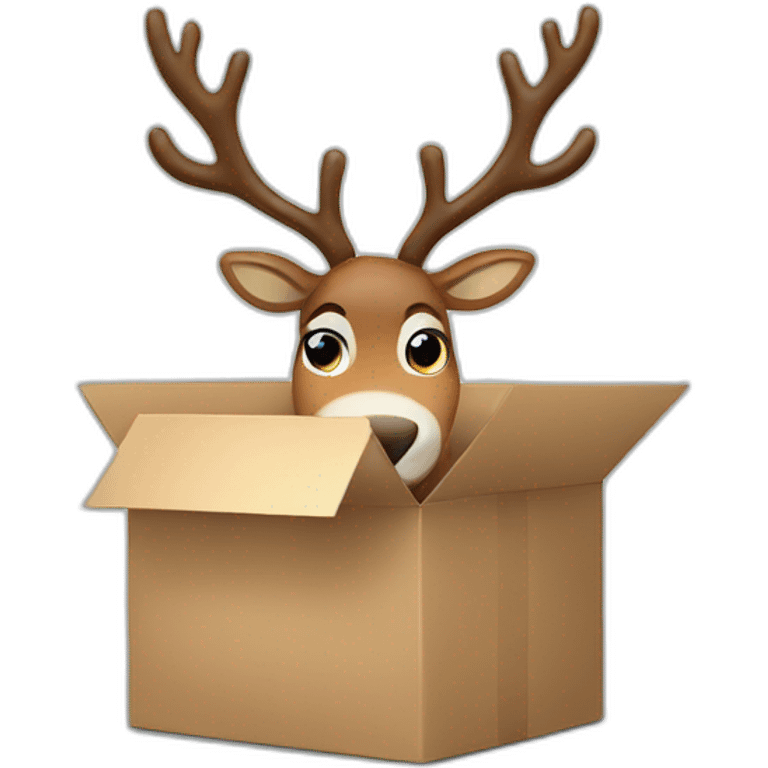 Reindeer delivers a box emoji