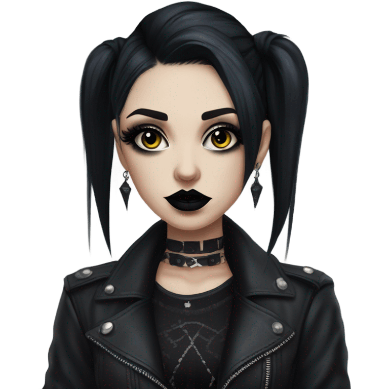 realistic portrait of a girl goth emoji