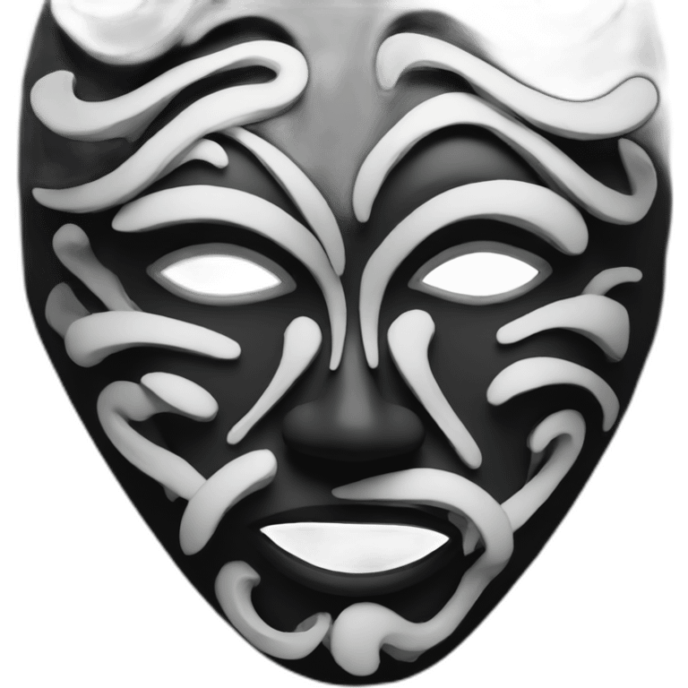 art mask minimalism black shadow emoji