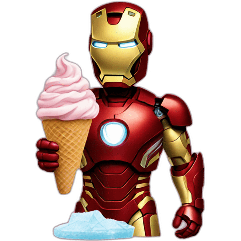 Iron man eating ice cream emoji