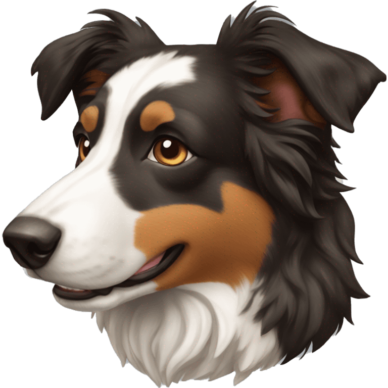 brindle border collie dog emoji