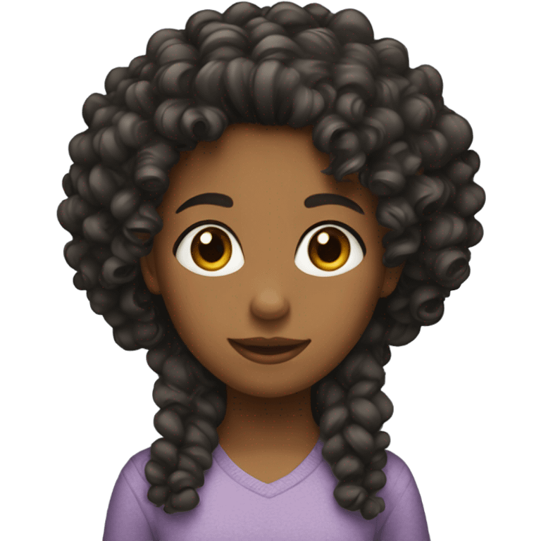 A girl with curly hais emoji