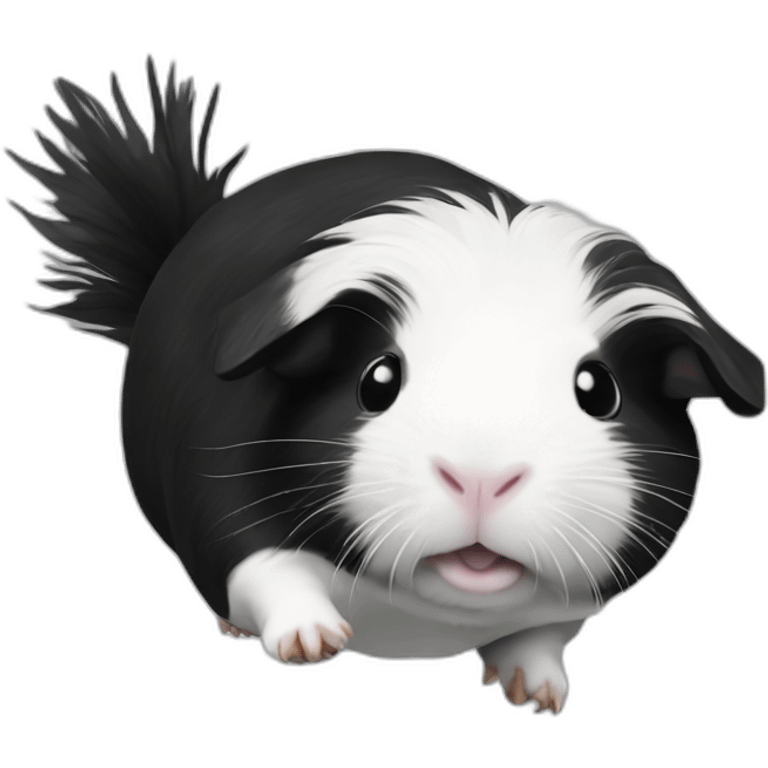 Guinea pig black and white flying emoji