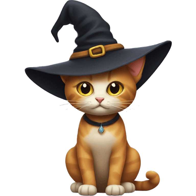 Cat with witch hat  emoji