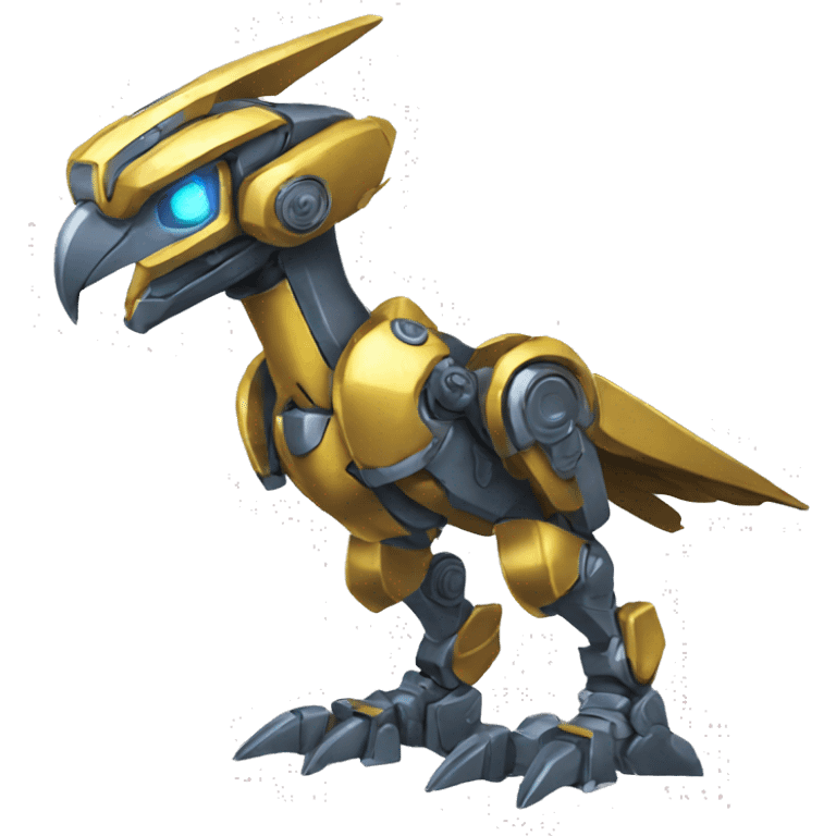 Metallic medabot-raptor full body emoji