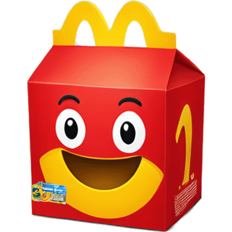 Red and yellow McDonald’s kids happy meal box  emoji