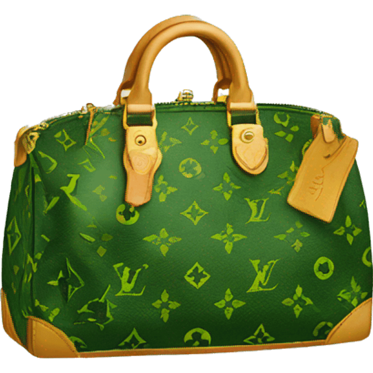 Louis Vuitton bag green emoji