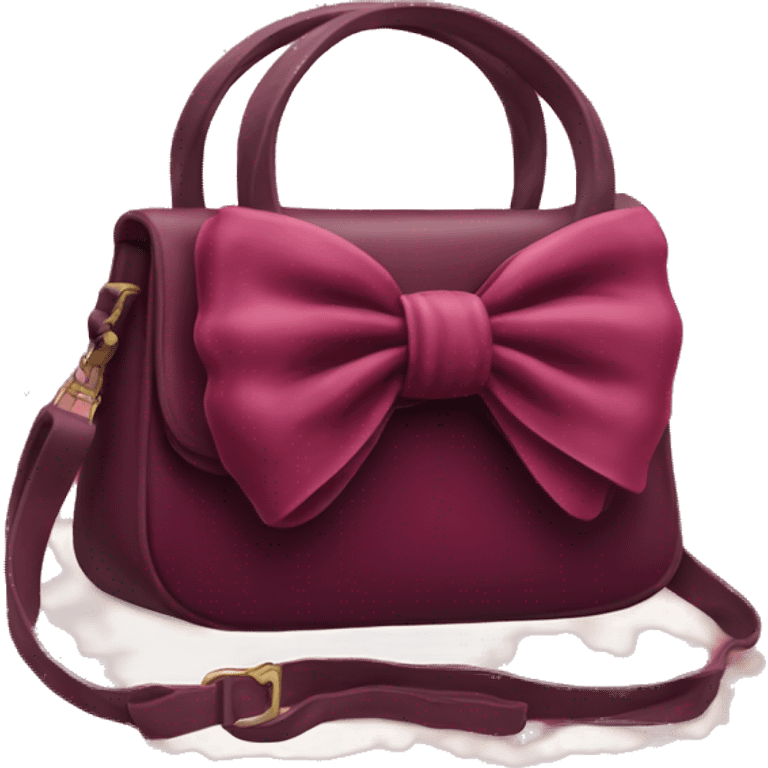 burgandy shoulder bag with a bow on top emoji