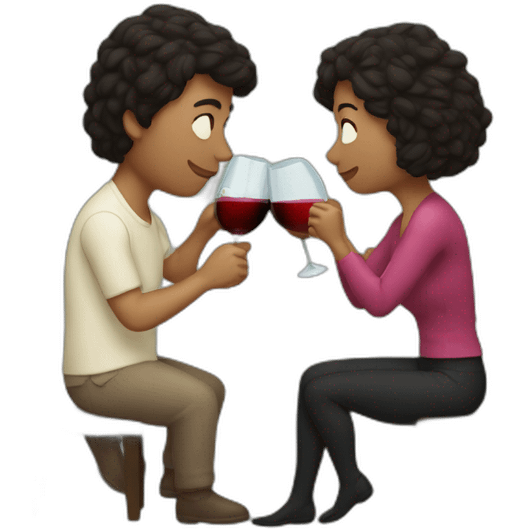 couple drinking wine emoji