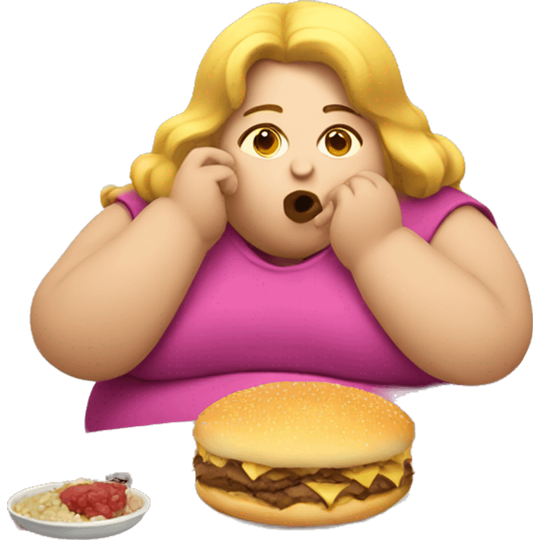 fat girl eating emoji