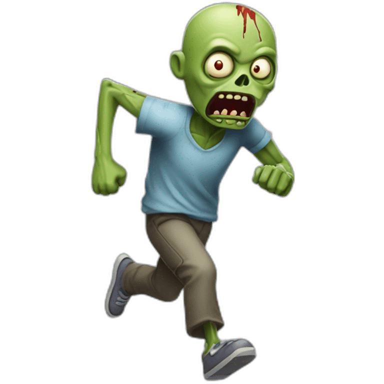 Small cartoon zombie running emoji