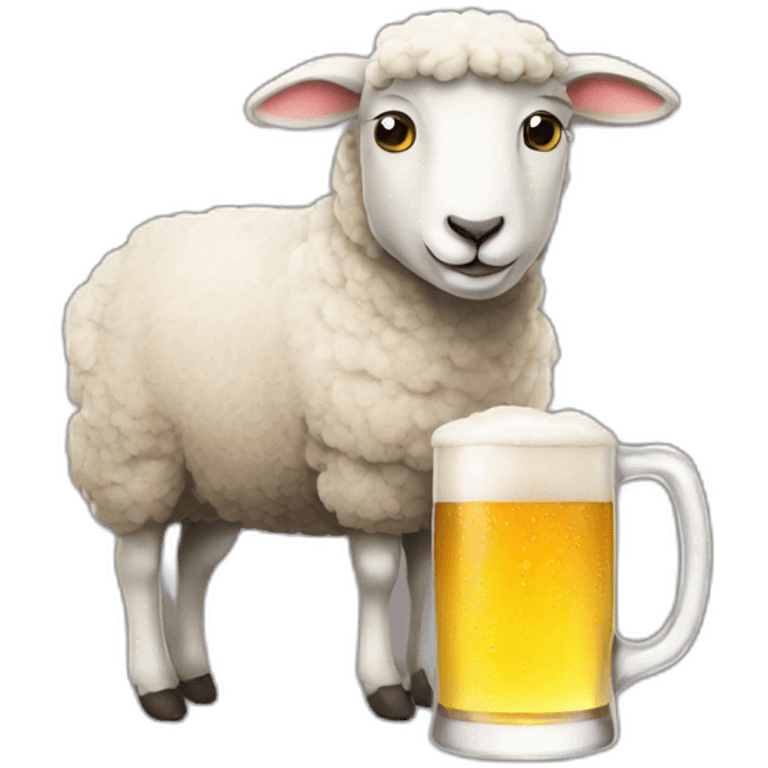 Sheep drink beer emoji