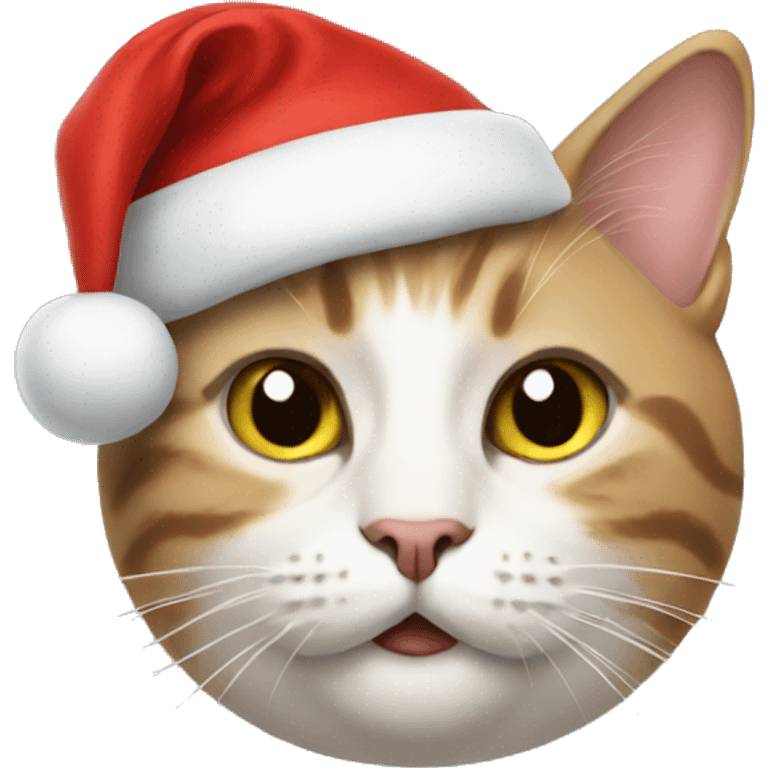 cat wearing a christmas hat emoji