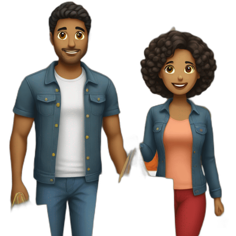 latin couple shopping together emoji