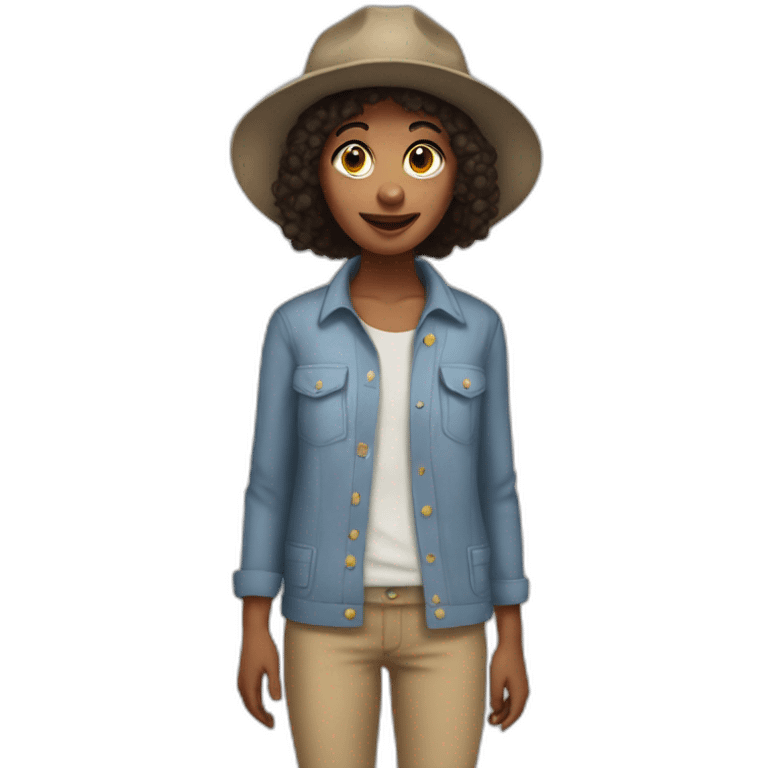 Girl dressed as Stanley from holes emoji