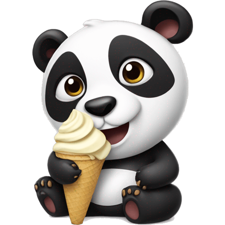 Panda eating ice cream emoji