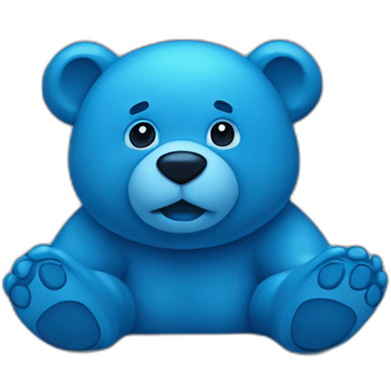 All blue bear, solid blue emoji