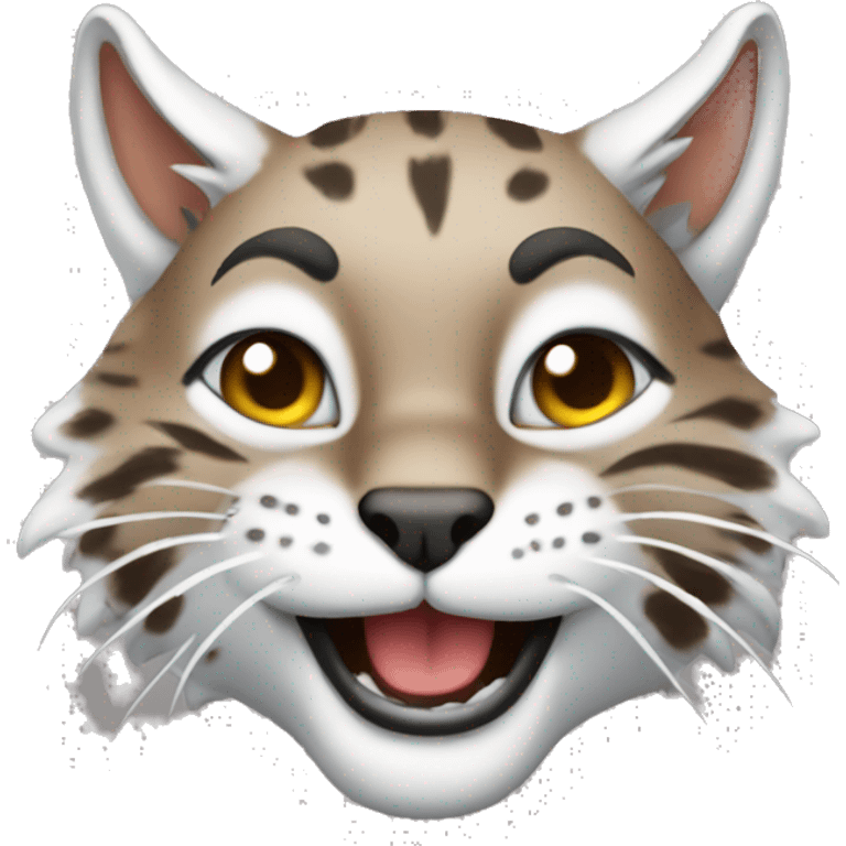 Winking bobcat emoji