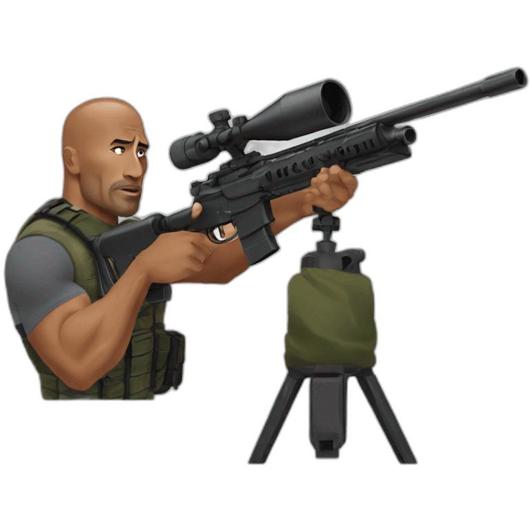 Dwayne Johnson with a sniper emoji